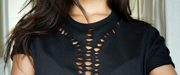DIY Cut Out Pattern T-Shirt