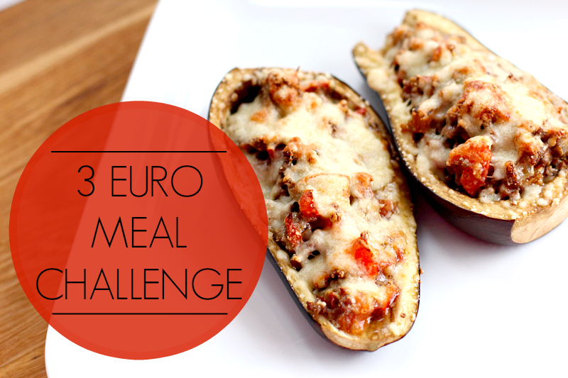 €3 challenge – gevulde aubergine