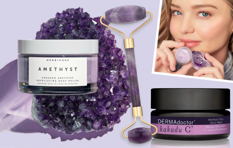 Edelstenen in skincare; amethyst